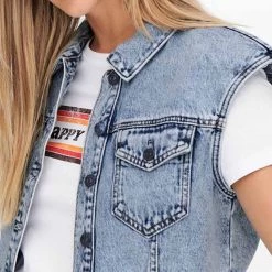 ΑΝΔΡΑΣ ONLY ONLREX LIFE LS DNM WAISTCOAT GOU DenimBlue -ΓΥΝΑΙΚΑ ΡΟΥΧΑ ΠΑΝΩΦΟΡΙΑ Εκπτώσεις 3410AONLY3540002 DenimBlue 3