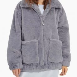 ΑΝΔΡΑΣ UGG ΜΠΟΥΦΑΝ W KIANNA FAUX FUR JACKET Gray