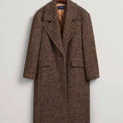 ΑΝΔΡΑΣ GANT ΠΑΛΤΟ D1. HERRINGBONE OVERCOAT DarkBrown -ΓΥΝΑΙΚΑ ΡΟΥΧΑ ΠΑΝΩΦΟΡΙΑ Εκπτώσεις 3510AGANT3500023 DarkBrown 5
