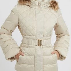ΑΝΔΡΑΣ GUESS LAURIE DOWN JACKET ΜΠΟΥΦΑΝ ΓΥΝΑΙΚΕΙΟ Cream