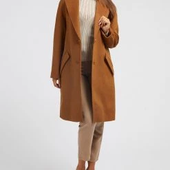 ΑΝΔΡΑΣ GUESS ELLY COAT ΠΑΛΤΟ ΓΥΝΑΙΚΕΙΟ Brown -ΓΥΝΑΙΚΑ ΡΟΥΧΑ ΠΑΝΩΦΟΡΙΑ Εκπτώσεις 3510AGUES3500014 Brown 3