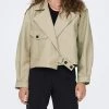 ΑΝΔΡΑΣ ONLY ΜΠΟΥΦΑΝ ONLSMOKEY FAUX LEATHER JACKET OTW Cream -ΓΥΝΑΙΚΑ ΡΟΥΧΑ ΠΑΝΩΦΟΡΙΑ Εκπτώσεις 3510AONLY3130019 Cream 1