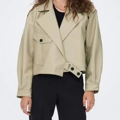 ΑΝΔΡΑΣ ONLY ΜΠΟΥΦΑΝ ONLSMOKEY FAUX LEATHER JACKET OTW Cream