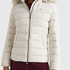 ΑΝΔΡΑΣ TOMMY HILFIGER ΜΠΟΥΦΑΝ TJW BASIC HOODED DOWN JACKET Ecru