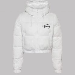 ΑΝΔΡΑΣ TOMMY HILFIGER ΜΠΟΥΦΑΝ TJW SIGNATURE CROPPED PUFFER White -ΓΥΝΑΙΚΑ ΡΟΥΧΑ ΠΑΝΩΦΟΡΙΑ Εκπτώσεις 3510ATOMM3120020 White 4