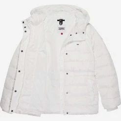 ΑΝΔΡΑΣ TOMMY HILFIGER ΜΠΟΥΦΑΝ TJW HOODED WAISTED JACKET White -ΓΥΝΑΙΚΑ ΡΟΥΧΑ ΠΑΝΩΦΟΡΙΑ Εκπτώσεις 3510ATOMM3120026 White 3
