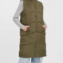 ΑΝΔΡΑΣ VERO MODA ΜΠΟΥΦΑΝ ΑΜΑΝΙΚΟ VMUPPSALA 3-4 WAISTCOAT NOOS ΜΠΟΥΦΑΝ DarkOliveGreen