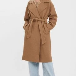 ΑΝΔΡΑΣ VERO MODA ΠΑΛΤΟ VMEDNA LONG COAT BOOS CookieBrown