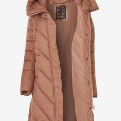 ΑΝΔΡΑΣ FUNKY BUDDHA Μακρύ καπιτονέ μπουφάν με βαριά επένδυση CookieBrown