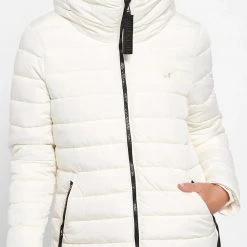 ΑΝΔΡΑΣ FUNKY BUDDHA Καπιτονέ μπουφάν με κρυφή κουκούλα White