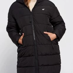 ΑΝΔΡΑΣ FUNKY BUDDHA Μακρύ Τζάκετ με βαριά επένδυση Black