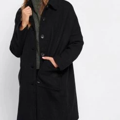 ΑΝΔΡΑΣ FUNKY BUDDHA Γυναικείο Loose Fit παλτό Black