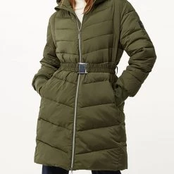 ΑΝΔΡΑΣ MEXX Midi Length Hooded Padded Jacket Women Khaki