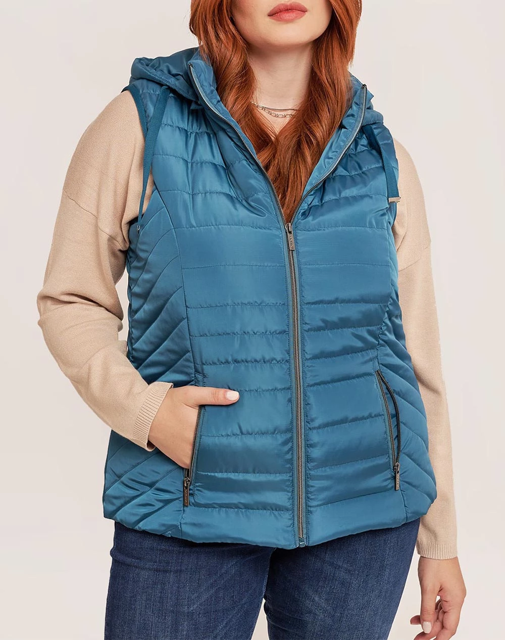 ΑΝΔΡΑΣ PARABITA Μπουφάν αμάνικο με κουκούλα Petrol 3 ΑΝΔΡΑΣ PARABITA Μπουφάν αμάνικο με κουκούλα Petrol